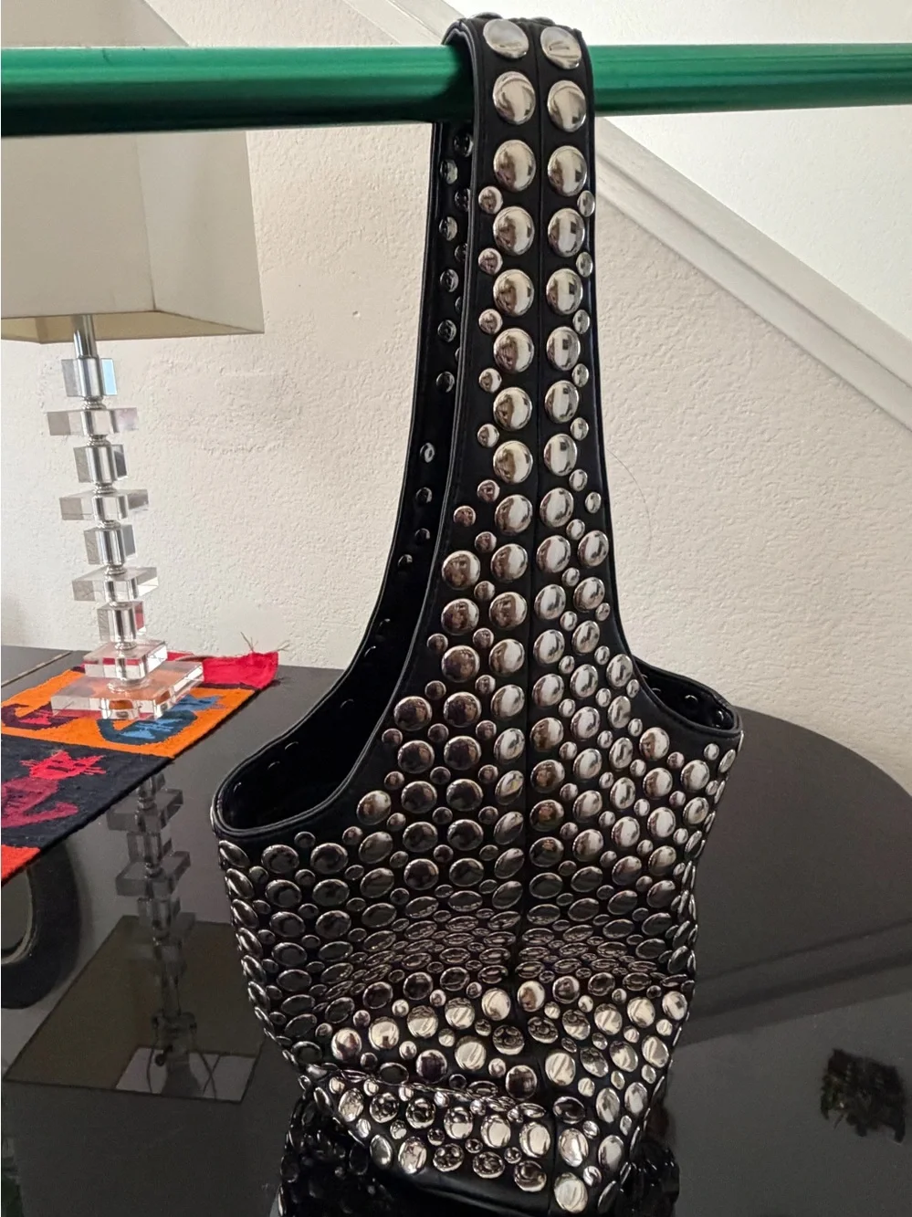 DOTTHZ the Izzy signature bag vegan black leather with silver studs